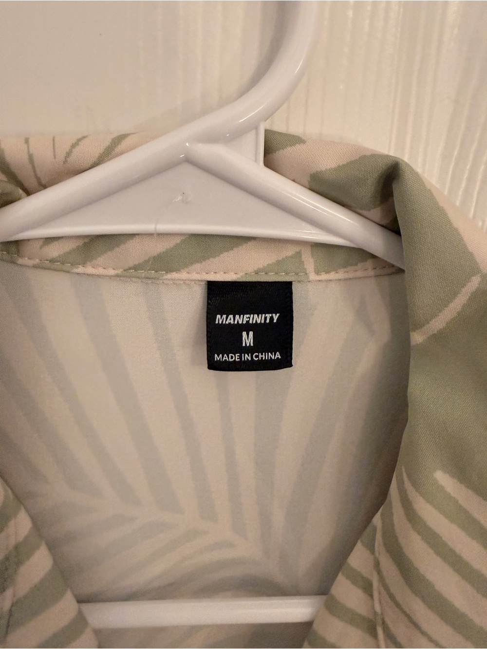 NFINITY Sage and Cream Tropical Camp Collar Button-Up Shirt - Picture 3 of 3